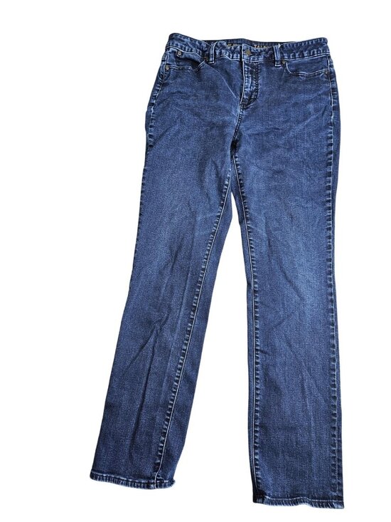 Talbots Denim - Talbots Heritage Straight Jeans Womens 10 Blue Med Wash Mid Rise Stretch Denim